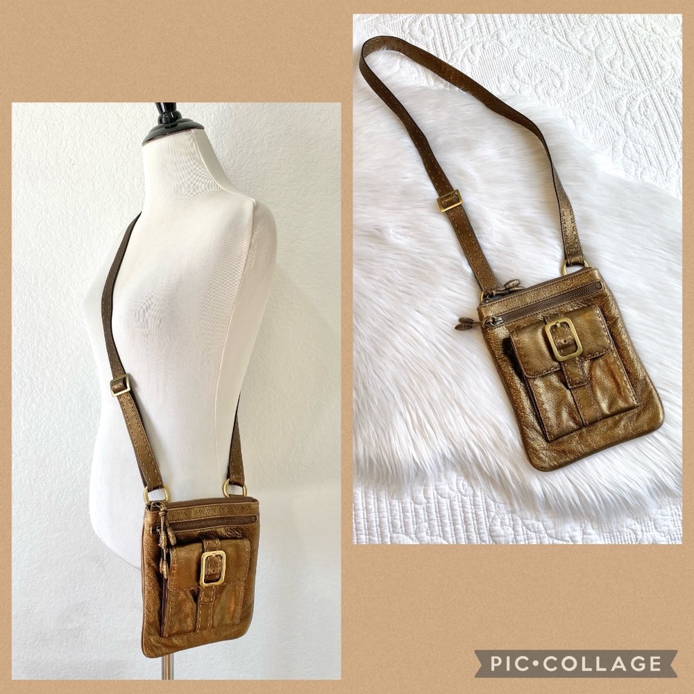 Cole Haan Bronze Metallic Crossbody Bag